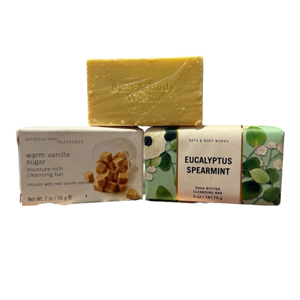 Bath & body works bar soap EUCALYPTUS SPEARMINT warm vanilla sugar + bonus bar